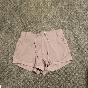 light grey/purple athletic shorts